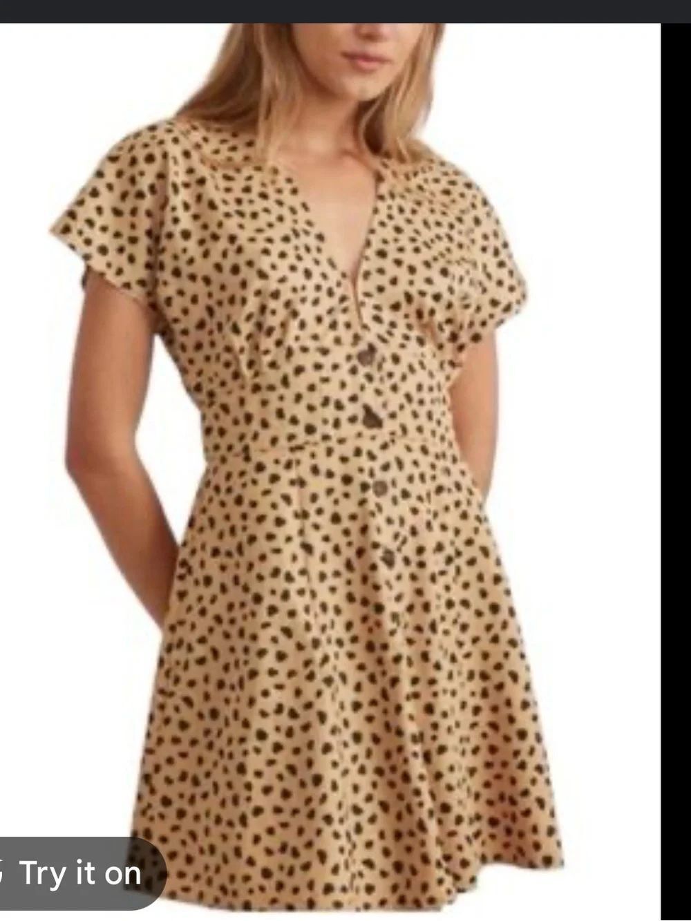 Marine Layer Camilla Leopard Fit & Flare Mini Dress $125 Size L